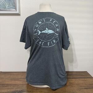 Costa Dark Gray Graphic T-Shirt Don't Fear The Fin Medium